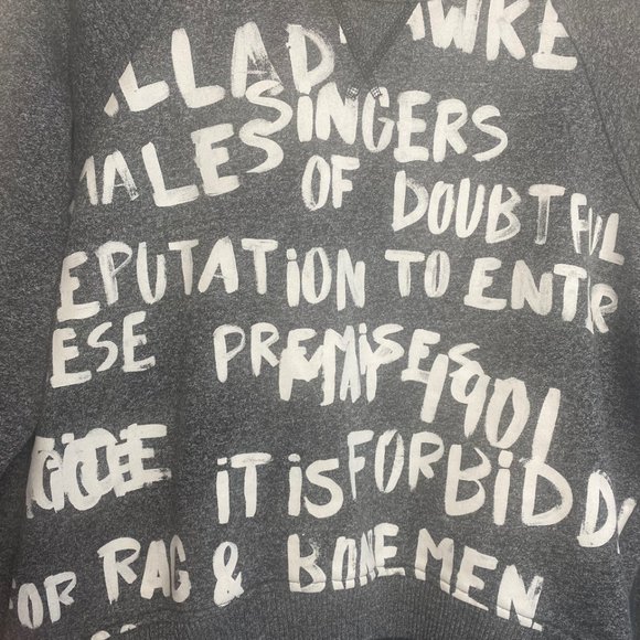 Rag & Bone Jean Long Sleeve Graffiti Sweater Size Small - Picture 2 of 7